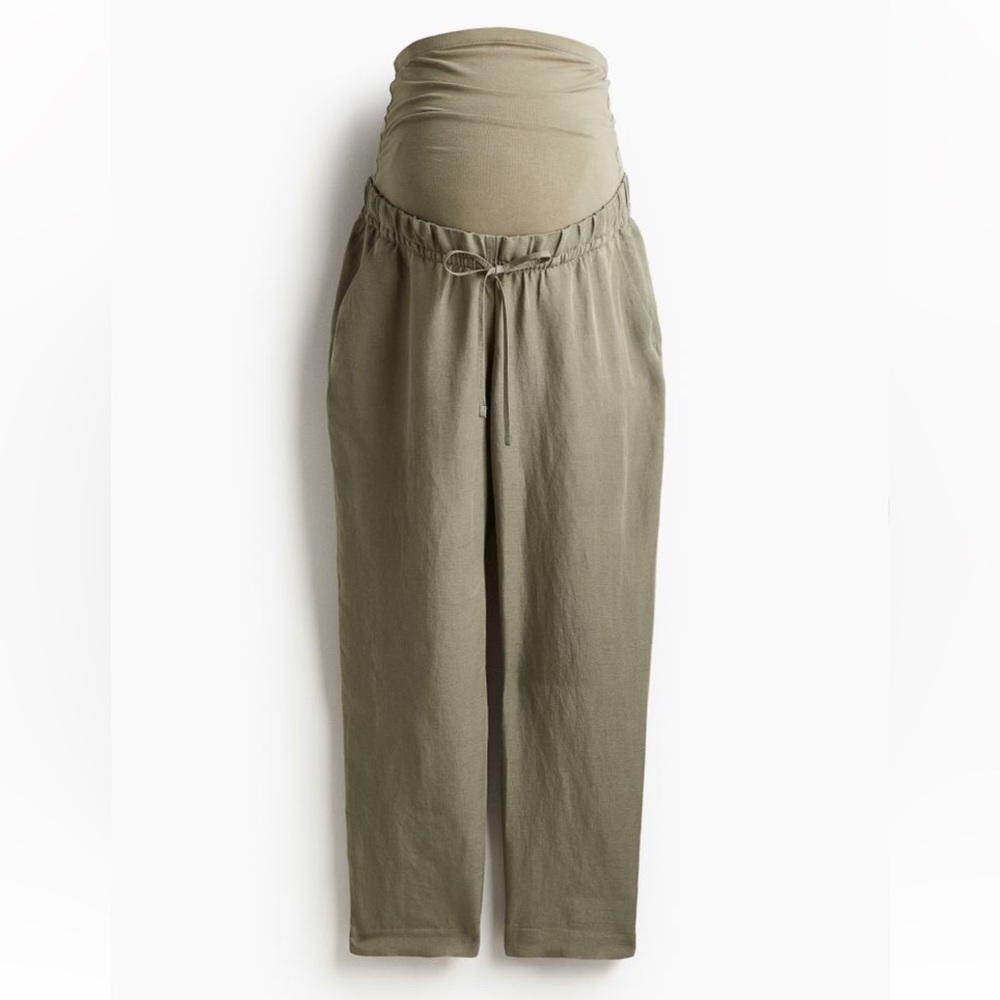 H&M Mama Linen Blend Pants M